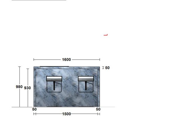 Vooraanzicht eiland achter