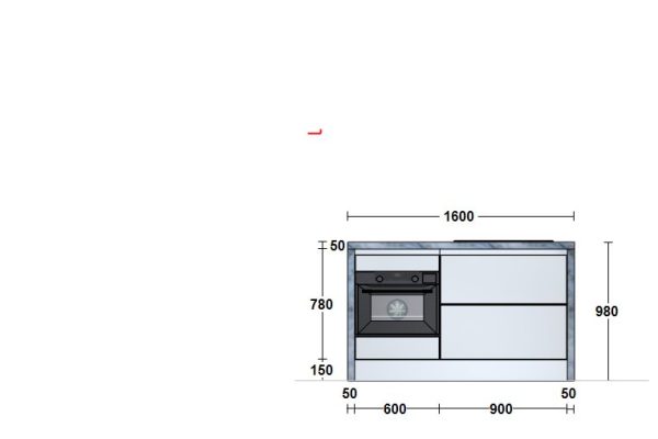 Vooraanzicht eiland voor