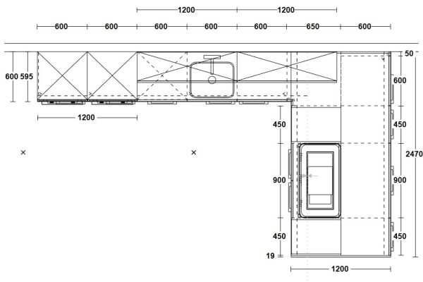 Geheel vlak ingelijmde composiet spoelbak